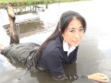 入社式恒例行事で泥だらけ